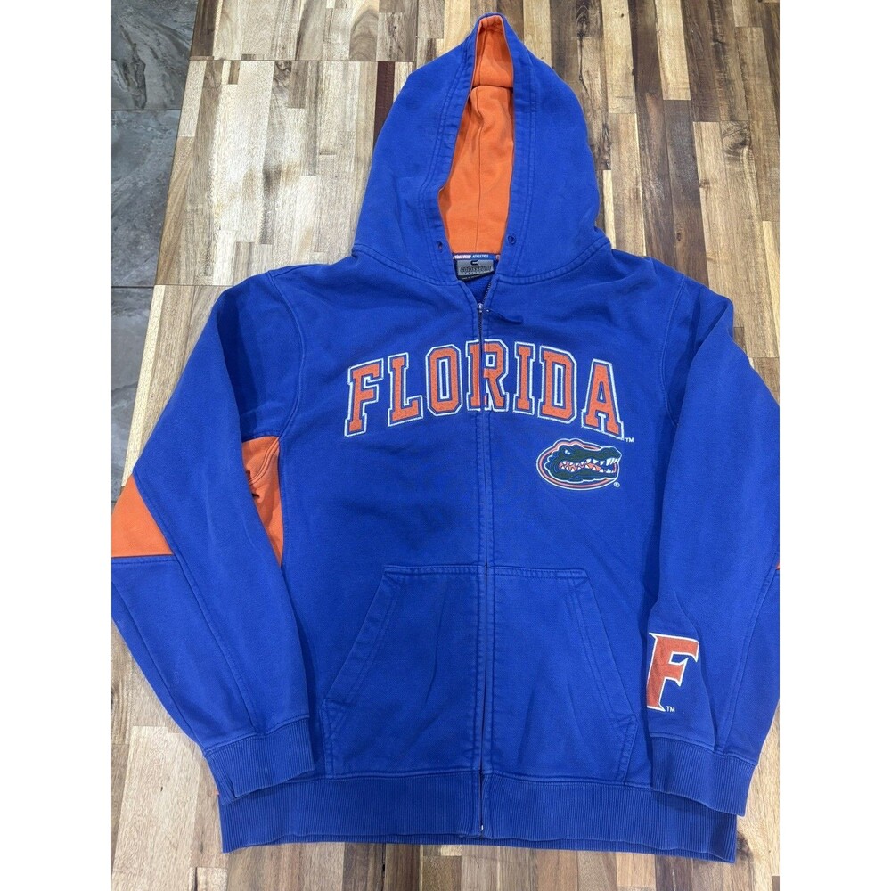 Florida Gators Full Zip Hoodie Blue Orange Lined NCAA Sweatshirt Women's Large